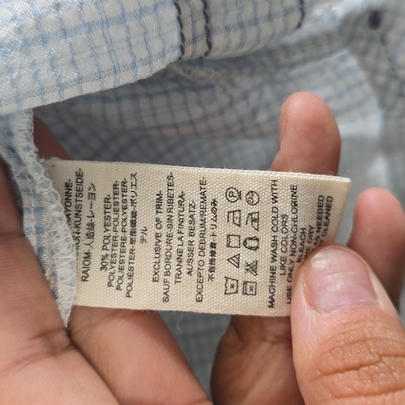Women's Light Blue Checkered Top - Picture 8 of 9